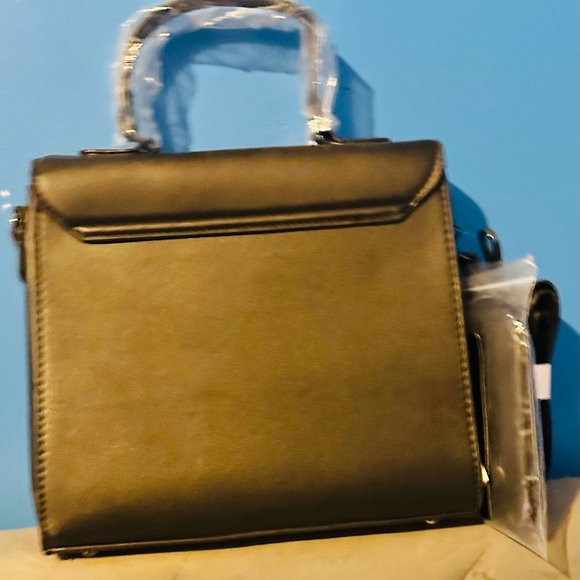 Valentino Orlandi Black Studded Vegan Leather Satchel NWT Gift Ready - Picture 2 of 7